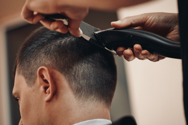 The Den Barbers stock image